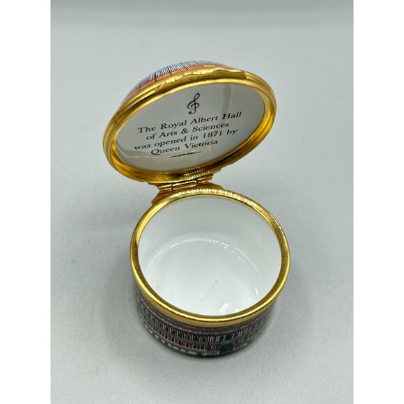 Halcyon Days Enamels Round Trinket Box Royal Albert Hall Vintage RARE Little Box - Picture 5 of 8